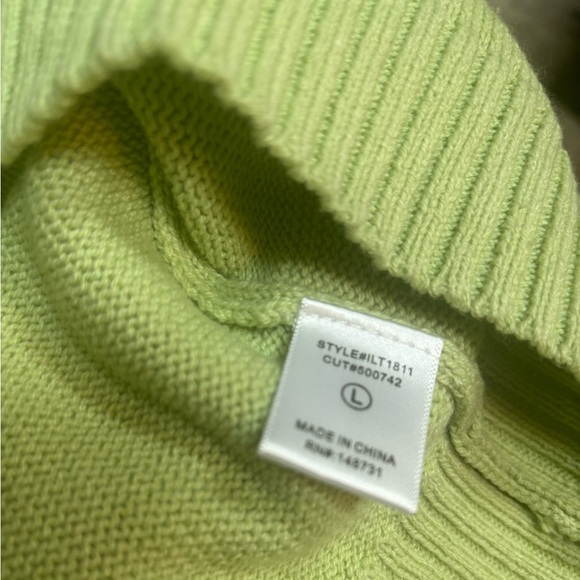 LALAVON CREW NECK TEXTURED MINT GREEN LOOSE FITTING BALLON SLEEVE SWEATER SZ L - Picture 6 of 10